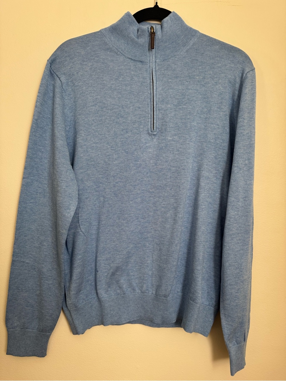 Brook Brothers Light Blue Quarter-Zip Sweater
